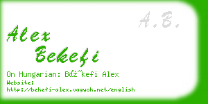 alex bekefi business card